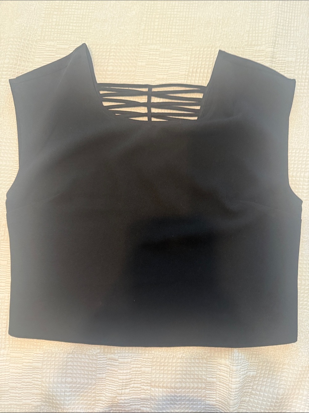 Express Black Strapped Back Square-Neck Tank